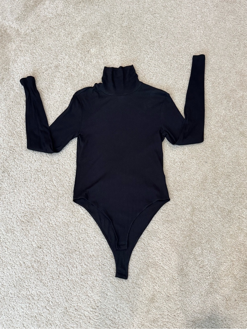 🔹 H&M Black Ribbed Long Sleeve Turtleneck Bodysuit Size Medium